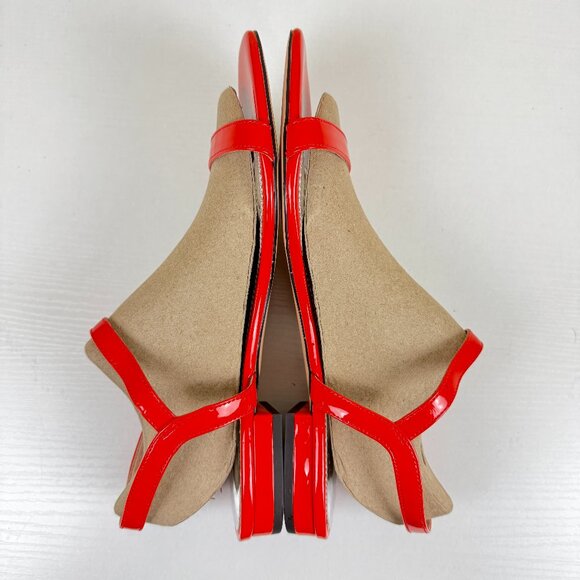 NEW J. Crew Hazel Ankle Strap Sandals in Red Patent Leather - Picture 5 of 13